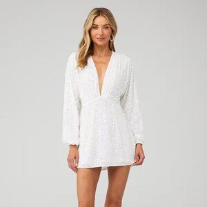 Show Me Your Mumu White Sequin Mini Dress